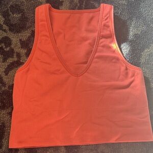Athleta Transcend V Neck Rib Crop Sports Bra A-C
